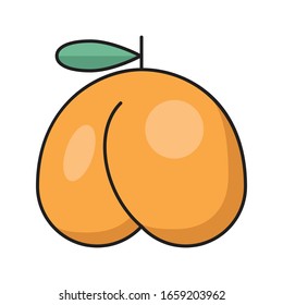 peach vector flat color icon 