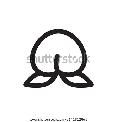 Peach, vector food icon, flat line style