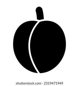 Peach Vector Glyph Icon For Personal And Commercial Use.
