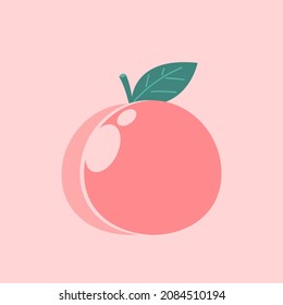 Peach vector. Peach heart vector. Peach on pastel background. Peach logo design.