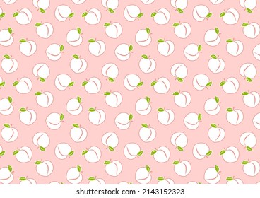 Peach vector. Peach heart vector. Peach on pink background. Peach logo design.