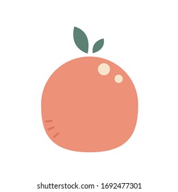 Peach vector. Peach heart vector. Peach on white background. Peach logo design.