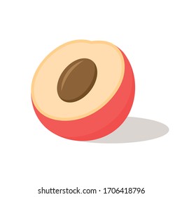 Peach vector. Peach heart vector. Peach on white background. Peach logo design.