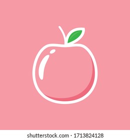 Pfirsicht Vektorillustration. Pfirsicht die Vektorillustration. Pfirsich auf weißem Hintergrund. Pfirsiches Logo-Design.