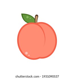 Peach vector. Peach heart vector. Peach on white background. Peach logo design.