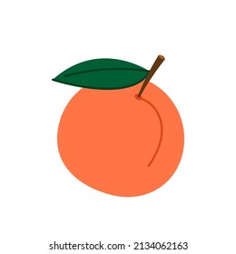 Peach vector. Peach heart vector. Peach on white background. Peach logo design.