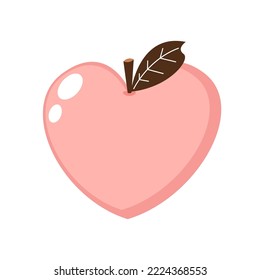 Peach vector. Peach heart vector. Peach on white background. Peach logo design.