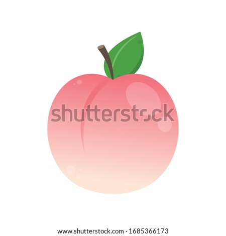 Peach vector. Peach heart vector. Peach on white background. Peach logo design.