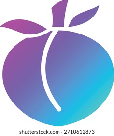 Ilustración de diseño de icono de Vector de melocotón