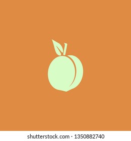 Peach vector icon. flat design