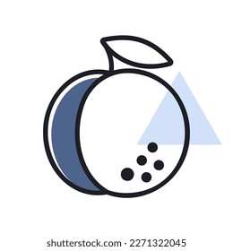 Peach vector icon. Graph symbol for food and drinks web site, apps design, mobile apps and print media, logo, UI