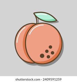 Peach vector icon. Graph symbol for food and drinks web site, apps design, mobile apps and print media, logo, UI