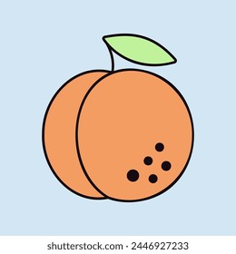 Peach vector icon. Graph symbol for food and drinks web site, apps design, mobile apps and print media, logo, UI