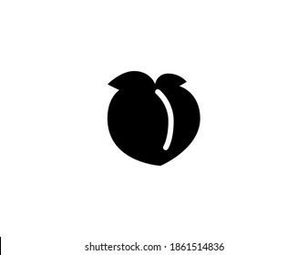 Peach vector icon. Isolated peach illustration