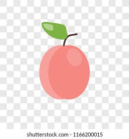 Peach vector icon isolated on transparent background, Peach logo concept