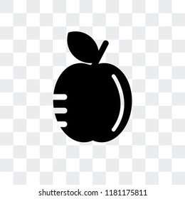 Peach vector icon isolated on transparent background, Peach logo concept