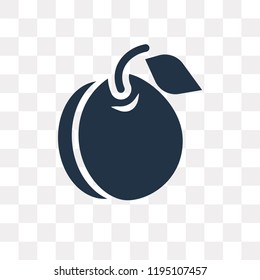 Peach vector icon isolated on transparent background, Peach transparency concept can be used web and mobile