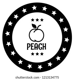 Peach vector icon.Peach premium quality badge,emblem, label, badge premium quality package label. vintage stamp. designed for peach products