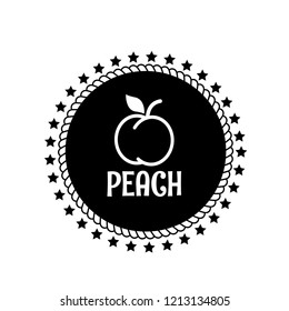 Peach vector icon.Peach premium quality badge,emblem, label, badge premium quality package label. vintage stamp. designed for peach products