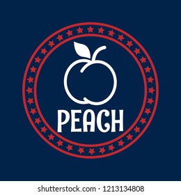 Peach vector icon.Peach premium quality badge,emblem, label, badge premium quality package label. vintage stamp. designed for peach products