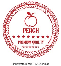 Peach vector icon.Peach premium quality badge,emblem, label, badge premium quality package label. vintage stamp. designed for peach products