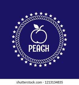 Peach vector icon.Peach premium quality badge,emblem, label, badge premium quality package label. vintage stamp. designed for peach products