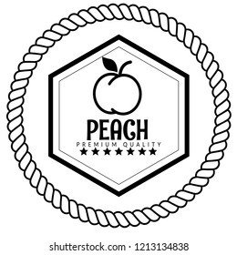 Peach vector icon.Peach premium quality badge,emblem, label, badge premium quality package label. vintage stamp. designed for peach products