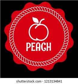 Peach vector icon.Peach premium quality badge,emblem, label, badge premium quality package label. vintage stamp. designed for peach products