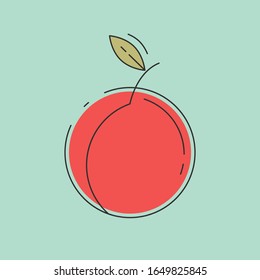 peach vector illustration. simple peach icon