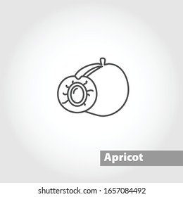 Peach vector line icon on white background