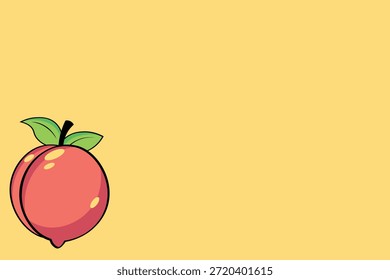 Pfirsichvektor auf orangefarbenem Hintergrund
