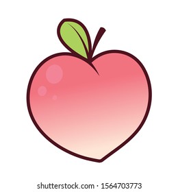 Peach vector. peach on white background. wallpaper. copy space.