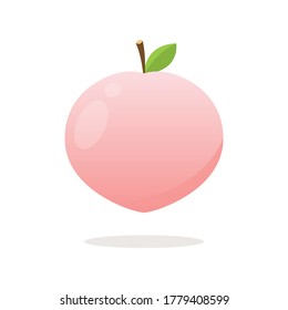 Peach vector. Peach in the shape of a heart vector. Peach on white background. Peach logo design.