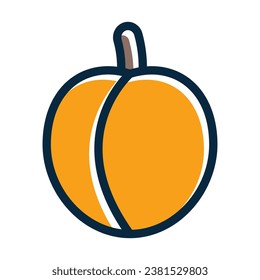 Peach Vector Thick Line Filled Dark Colors Icons For Personal And Commercial Use.
