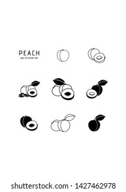 Peach vector thin line icon on white background. Symbol for web, infographics, print design and mobile UX/UI kit. Vector illustration, EPS10.