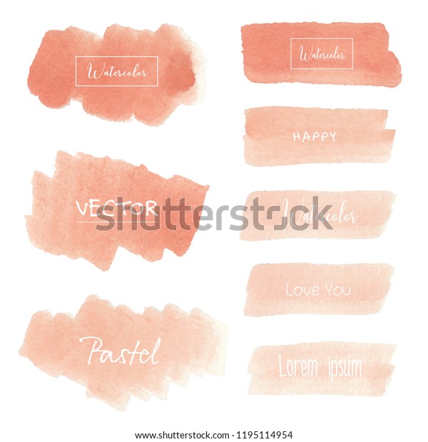 Peach Watercolor Background Pastel Watercolor Logo Stock Image