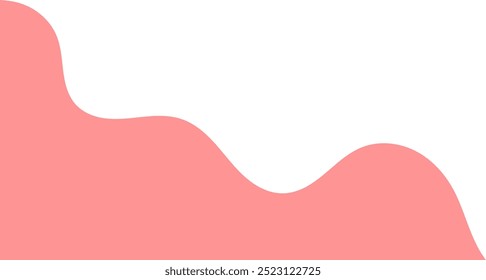 Canto ondulado pêssego adequado para fundo, layout, banner. Ilustração de canto fluido