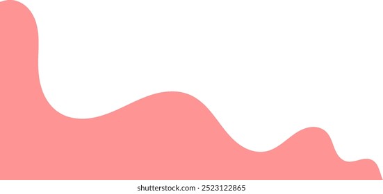 Canto ondulado pêssego adequado para fundo, layout, banner. Ilustração de canto fluido