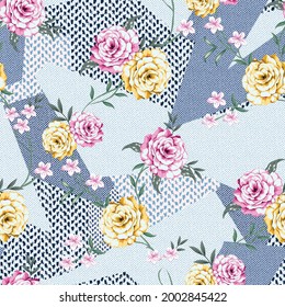 peach work flower design pattern on background