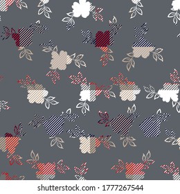 peach work  seamless small vector flower design on background