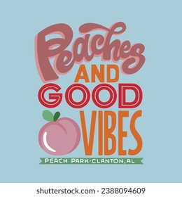 Peaches, and, good, vibes T-shirt vector
