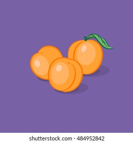 Peaches or apricots on a purple background.