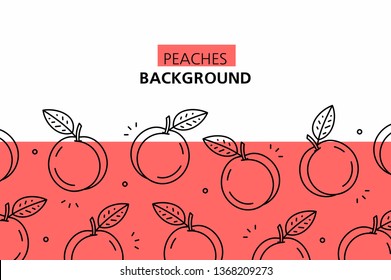 Peaches background. isolated on white background