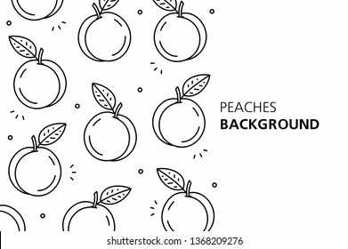 Peaches background. isolated on white background