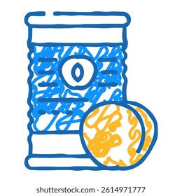 peaches canned food doodle icon sketch vector. peaches canned food sign. isolated symbol illustration