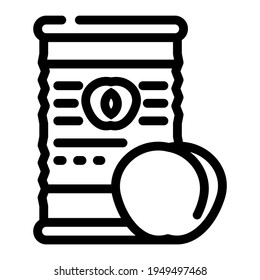 peaches canned food line icon vector. peaches canned food sign. isolated contour symbol black illustration