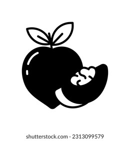 Icono de melocotones en vector. Ilustración