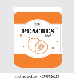  PEACHES JAM_LABLE DESIGN is a piece of paper,plastic film,cloth,metal or other material affixed to a container or product.
