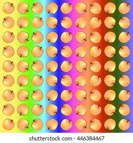 Peaches. Rainbow background pattern or peach in color.