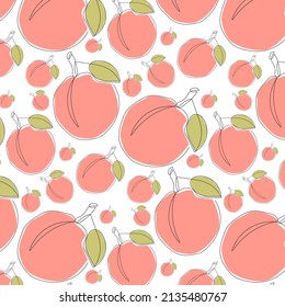Patrón sin fisuras de melocotones. Ilustración del vector